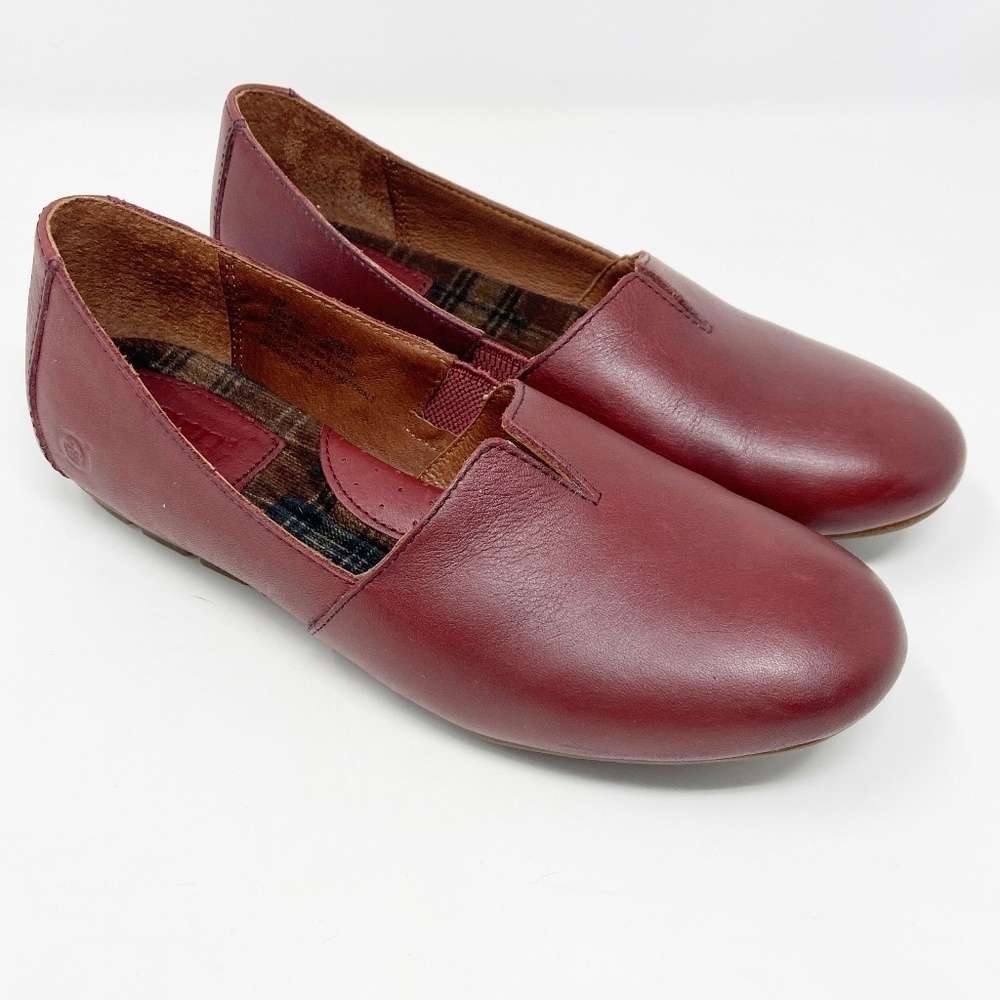 BORN | Red Leather Serba Slip-ons Women's 7